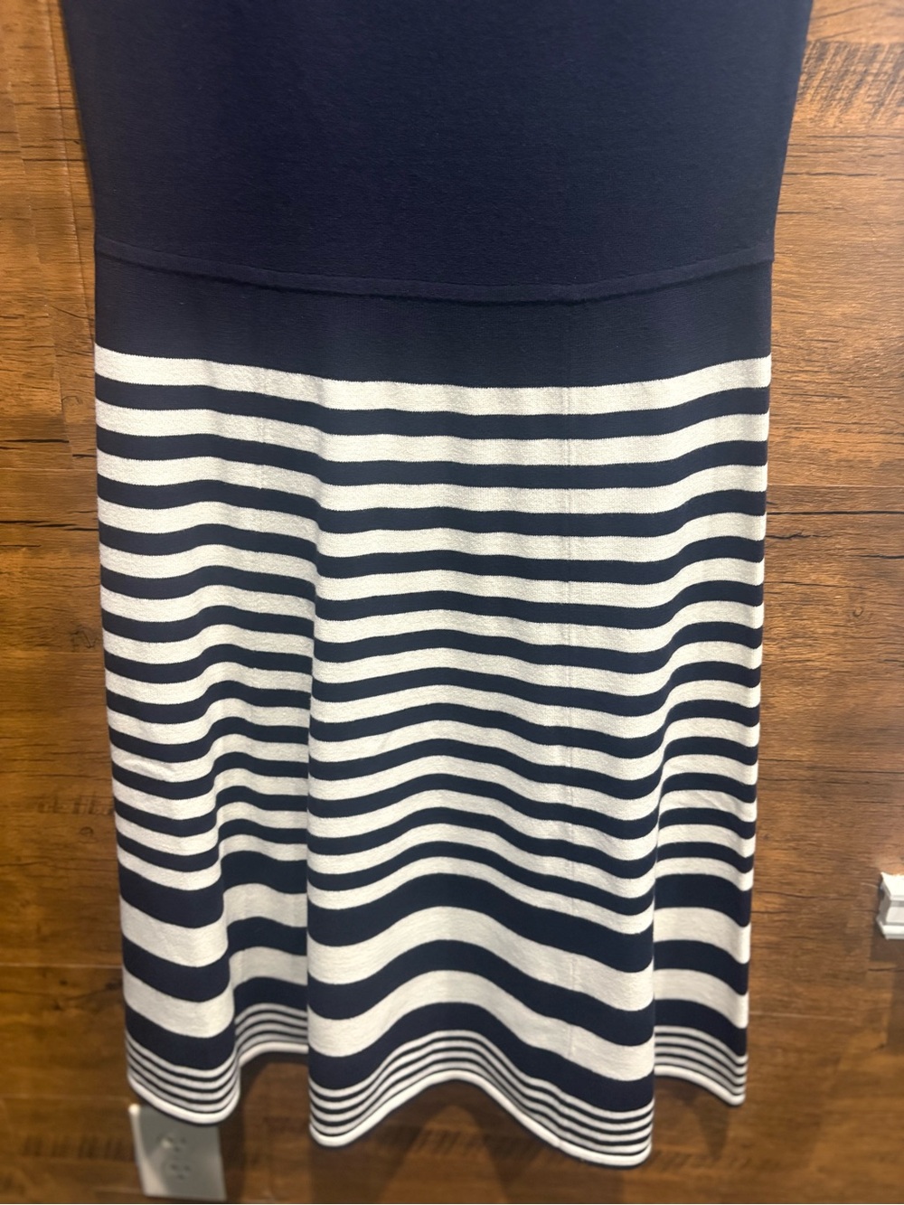 Boden Navy & Cream Striped Fit-and-Flare Dress - Picture 6 of 9